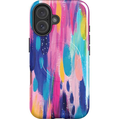 Pink Sparkle Brush Stroke by Etta Vee iPhone 16 Plus Magsafe Impact Case